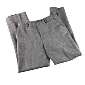 Lauren Ralph Lauren Navy Herringbone Print Lined Wool Trousers